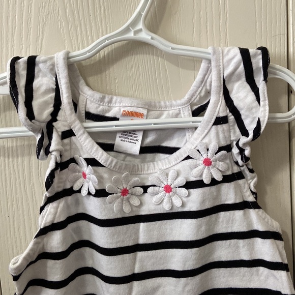 Gymboree Daisy Park White & Black Striped Tank Top - Picture 2 of 6